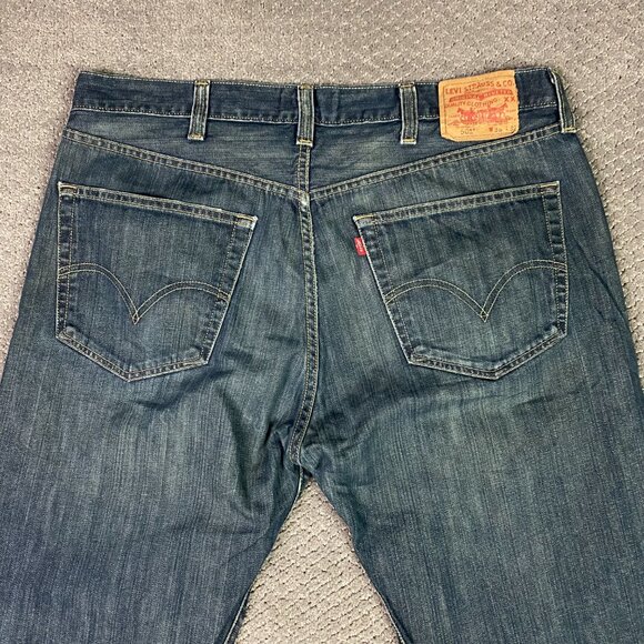 Levi's 501 Jeans Men's 38 x 32 Measures 37 x 29 Red Tab Button Fly Blue Cotton - Picture 6 of 16